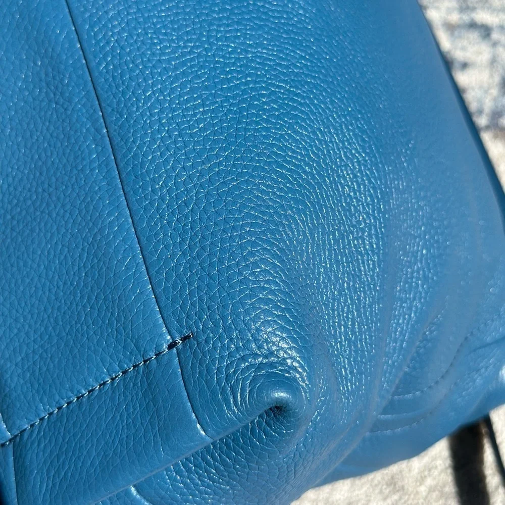 Michael Kors Blue Satchel Leather Purse - Picture 8 of 13